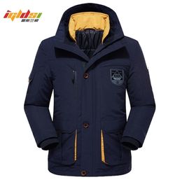 Men's Winter Fleece Thick Jacket 2 in 1 Warm Coat Outwear Cotton Liner Removable Down Parka Waterproof Windbreaker Plus Size 6XL 201225