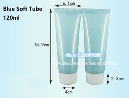 120G 20pcs 30pcs 50pcs Empty Plastic Soft Tube Blue Hose Container Hand Body Cleansing Cream Cosmetic Packaging Screw Cap