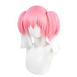 Anime Munou na Nana Hiiragi Cosplay Wig Gradual Pink White Twin Ponytails Synthetic Hair