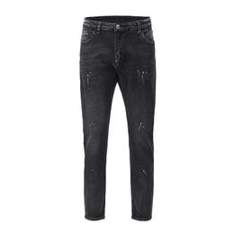 Men's Jeans Trendy brand perforated Pants Boys loose hip hop slim fit splash jeans
