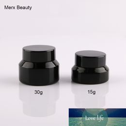 wholesales 10PCS 15g/30g shiny glossy black Upscrew Cap lid cover Glass cosmetic jar cream container makeup empty container