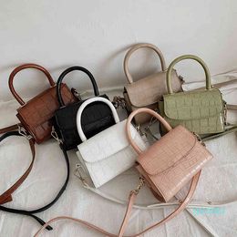 Fashion Stone Pattern Small Pu Leather Crossbody Bags for Women Simple Chain Shoulder Handbags Female Travel