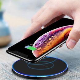 10W Fast Wireless Charger Aluminium alloy USB Qi Charging Pad For iPhone 11 12 Pro XS Max XR X 8 Plus For Samsung S20 with Retail Box