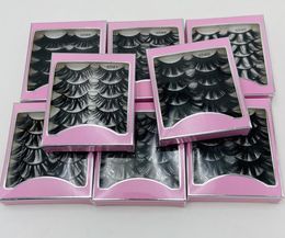 HOT 5 Pair/ Pack Fluffy Lashes 25mm 3d Mink Lashes Long Thick Natural False Eyelashes Wholesale Lashes Vendors Makeup Mink Eyelashes