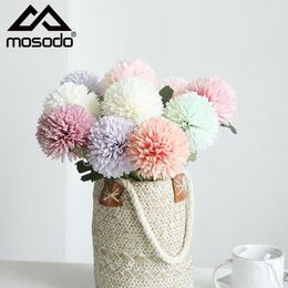 dried fall wreath UK - Mosodo 10PCS Artificial Dandelion Flower Fake Dried Flowers Tiny Bouquet Home Wedding Table Fall Wall Hanging Decoration Decorative & Wreath