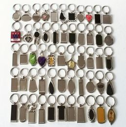 Customizable LOGO 30 Styles Shape Metal Blank Tag Keychain Creative Car Keychain Business Advertising Personalized Stainless Steel Key Ring