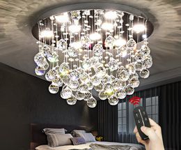 Led Master Bedroom Crystal Ceiling Lamp Round Living Room Simple Modern Atmosphere Warm Romantic Wedding Free shipping
