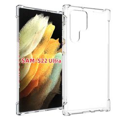 Fit S22 5G Cases 1.44MM shockproof Clear transparent TPU with Four Corner Protective flexible Case Cover Compatible for Samsung Galaxy S22 Ultra /S22 Plus