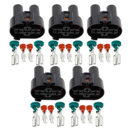 5 Sets 4 Pin electronic fan harness female connector with terminal DJ7042YA-6.3-9.5-21, 1K0906234