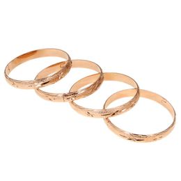 Bangle Africa Ethiopian 4pcs/Lot Rose Gold Colour Openable Bangles For Women Girls Bride Dubai Charm Cute Jewellery