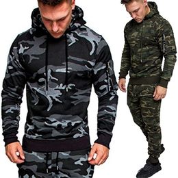 Sports Fashion Men's Hoodies Suits Camouflage Clothing Style Jacket Outdoor Tracksuit Sets/Pants/Tops 220215