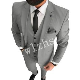 New Style Two Buttons Handsome Notch Lapel Groom Tuxedos Men Suits Wedding/Prom/Dinner Best Man Blazer(Jacket+Pants+Tie+Vest) W535