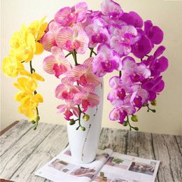 real touch phalaenopsis orchids UK - Decorative Flowers & Wreaths 5Pcs 7 11 Heads Artificial Flower Phalaenopsis Latex Silicon Real Touch Big Orchid Orchidee For Wedding Decorat