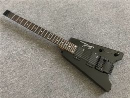 Headless Electric Guitar Black Colours 6 String Basswood GT-PRO Portable Metal MusicTravel Accept Custom Any Style