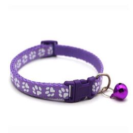 Puppy Cat Collar Breakaway Adjustable Cats Collars with Bell Bling Paw Charms pet decoration supplies