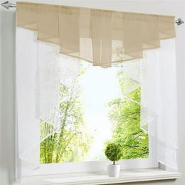 Multicolor Curtains Tulle The Kitchen Coffee Pelmet Roman Curtain Door Bedroom Living Sheer Curtains Valance Treatments Y200421
