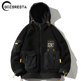 GOESRESTA New Men's Fashion Tide Brand Thick Street Wild Autumn And Winter Loose Warm Jacket Men 201120