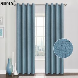 Plaid 100% Blackout Curtain For Living Room Darpe Faux Linen Curtains for Bedroom Rideaux Window Customised Cortina LJ201224