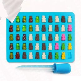 Wholesale Cavity Silicone Gummy Bear Chocolate Mold Candy Maker Ice Tray Jelly Moulds with free