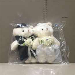 6Pair , Wedding Bear Gift Plush TOY ; Bride & Groom Bear Plush TOY ; Stuffed Bear TOY 10CM