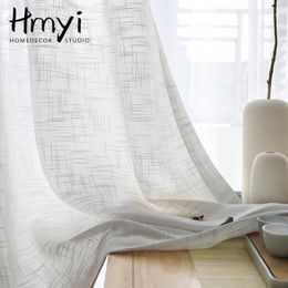 Curtain & Drapes Modern Tulle Curtains For Living Room Sheer Linen Bedroom Voile White Window Decoration Treatment Drapes1