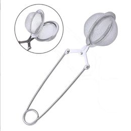 Wholesale Loose Spring Stainless Steel Spoon Tea Mesh Ball Infuser Filter Teaspoon Squeeze Strainer Wedding Favor Gift Free