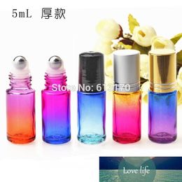 Oil Bottle,perfume Vials Glass with Metal Black,gold,silver 5ml Gradient Color Cap Rose Red, Green,blue, Purple,brown Roll In