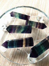 DHL Rainbow Colour Crystals Points Natural Fluorite Stripe Point Quartz Reiki Healing Crystal Cure Chakra Stone For Home Deco 3cm/4cm/5cm