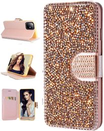 Luxury Rhinestone Magnetic Flip Wallet Cell Phone Cases with Card Holder Glitter Bling Women and Girls Protector Cover for Iphone 13 12 11 Pro Max X Xr XsMax 7 8plus