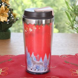 Wholesale Custom 15oz Christmas Coffee Mug Bottle Double Wall Insulated Vacuum 304 Stainless Steel Water Tumbler