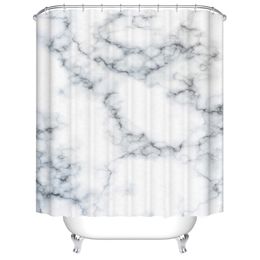 Marble Texture Shower Curtains 3D Bathroom Shower Curtain Frabic Waterproof Polyester Bath Curtain With Hooks Y200108