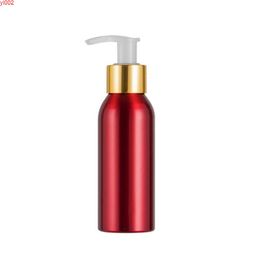 20pcs/lot 100ml Red Aluminium Shampoo Lotion Pump Bottle Empty Cosmetic Refillable Hand Container Travel Bottlegood qualtty