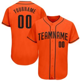 Custom Orange Black-0001 Authentic Baseball Jersey