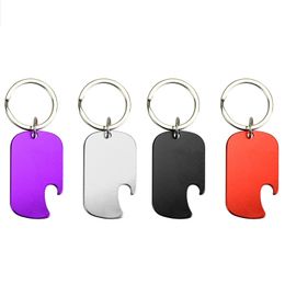 Portable Aluminum Alloy Opener Dog Tag Pet Dogs ID Card Travel Luggage Baggage Name Tags Mini Beer Bottle Openers Keychain Customizable Logo JY1064