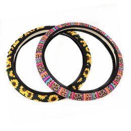 Party Favour neoprene car steering wheel cover four season sunflower printed protector auto decoration styling universal party