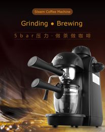 Home Coffee Machine Espresso Coffee Brewer Tea Maker Kitchen Appliances Grinding Machine Portable Kitchen Tools Large Cup Tea