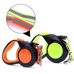 3/5/ Durable Pets Dog Leash Automatic Retractable Reflective Tape Dog Leashes Nylon Extending Puppy Walking Running Dog Leads LJ201113