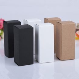 Hot sale!! 10pcs Packaging Box FOR 5ML -100Ml Screw cap Essential Oil Bottle Kraft Carton White Black Paper Boxes