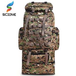 100L Large Capacity Outdoor Tactical Backpack Mountaineering Camping Hiking Military Molle Water-repellent Bag 220216