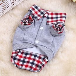 Winter Warm Pet Cat Dog Coat Jackets Plaid Dog Clothes for Small Dogs Chihuahua Yorkshire Pug Sweatshirt Puppy Clothing Outfit Y200922