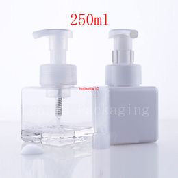 250ml empty square soap shaving foaming dispenser pump container bottles , liquid makeup plastic bottle foam, foam bottleshipping
