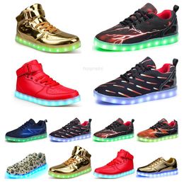 Casual luminous shoes mens womens big size 36-46 eur fashion Breathable comfortable black white green red pink bule orange two 100GVH2