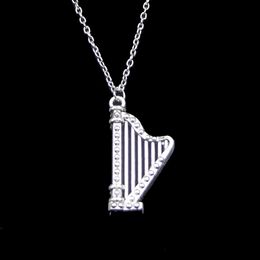 Fashion 40*21mm Harp Musical Pendant Necklace Link Chain For Female Choker Necklace Creative Jewellery party Gift