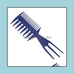 Hair Brushes Care & Styling Tools Products Professional Double Side Tooth Combs Fish Bone Shape Barber Dyeing Cutting Coloring Brush Man Hai