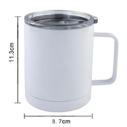 Sublimation Blank Coffee Mug Cheapest 10oz Office Double Wall Sublimation Insualted Vacuum Drinking Water With Handle