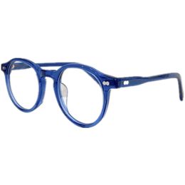 New Design Quality Johnny Depp Milze Glasses Frame Round Small Fullrim 46-23-145 Imported Italy Plank cart-lo Goggles Rim for Prescription fullset packing case