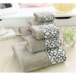 Top quality 3pcs/set cotton towel set toalhas de banho Luxury Bath Towel Set Body Washcloth Set for the shower Free shipping 201027