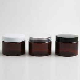 30 x 5oz 150g Amber Black PET Round Jar with Plastic cap for Lotion Balm Cream Makeup Cosmetic Sample Ointment Beauty Container