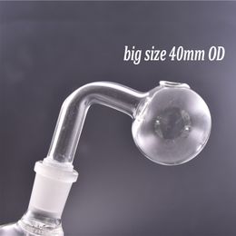 90 Degree 40mm Glass Oil Burner Smoking Pipes with 14mm 18mm Male Female Joint Pyrex Bubbler Smoking Water Pipe for Dab Rig Bong