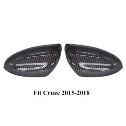 1Pair Car Parts Rearview Mirror Caps Cover Housing ABS Material For Cruze Carbon Look Side Wing Shell